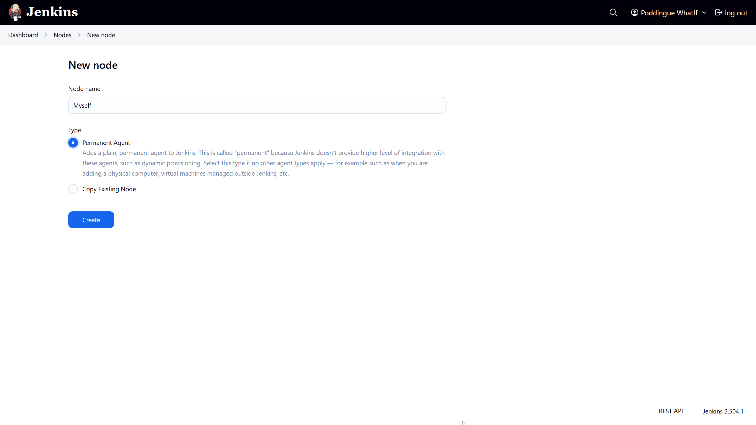 Jenkins asking to set up an agent